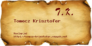 Tomecz Krisztofer névjegykártya