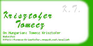 krisztofer tomecz business card